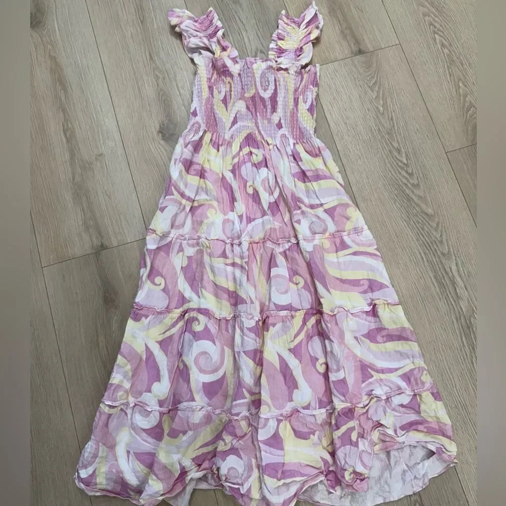 Hill House Pink and Yellow Midi Dress - Picture 7 of 7
